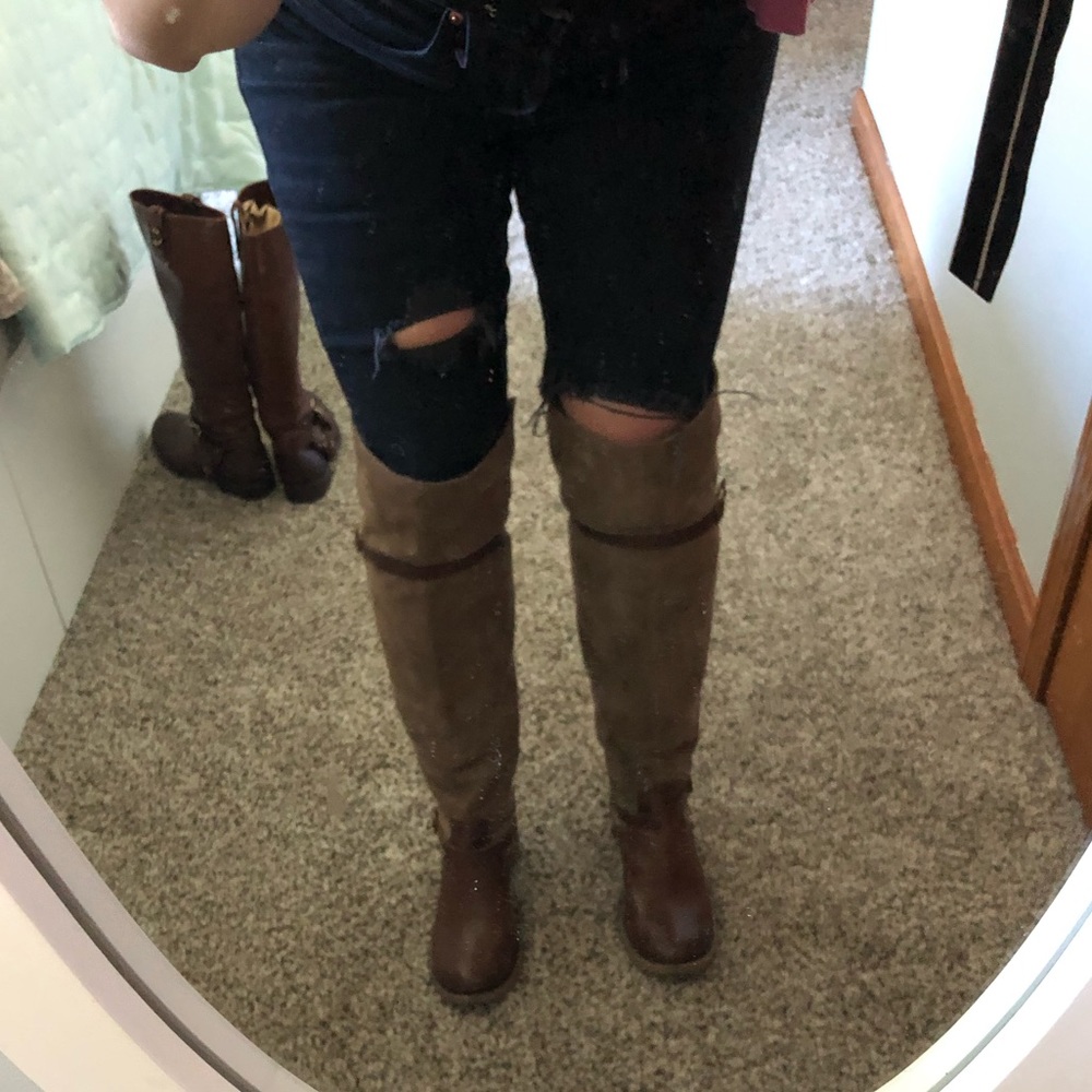 Lucky Brand Genuine Suede Heeled OTN Boots